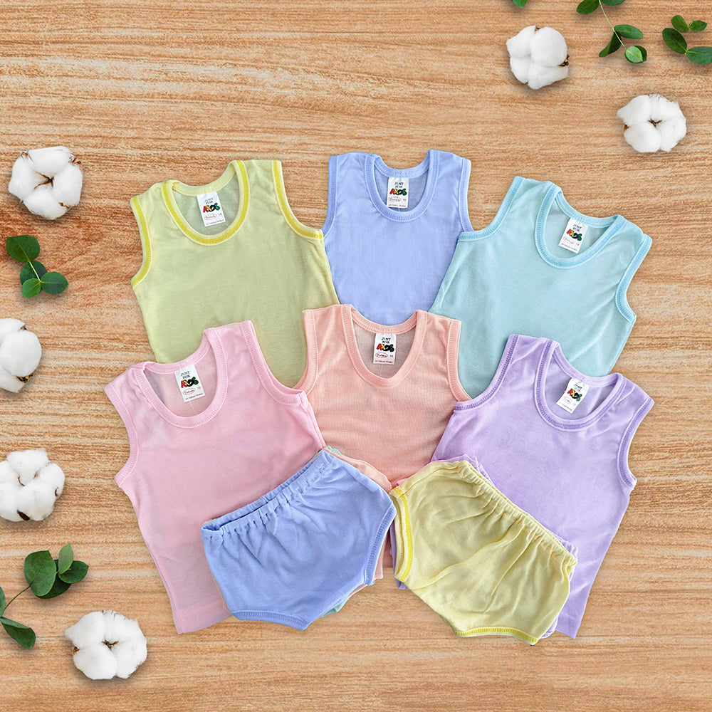 1pc Velona Coloured Baby Vest and Pant