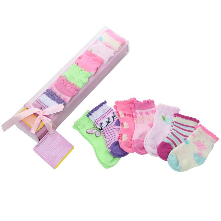 7 in 1 Baby Cotton Socks With a Box for One Week