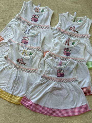 Baby girl cotton smocked frocks