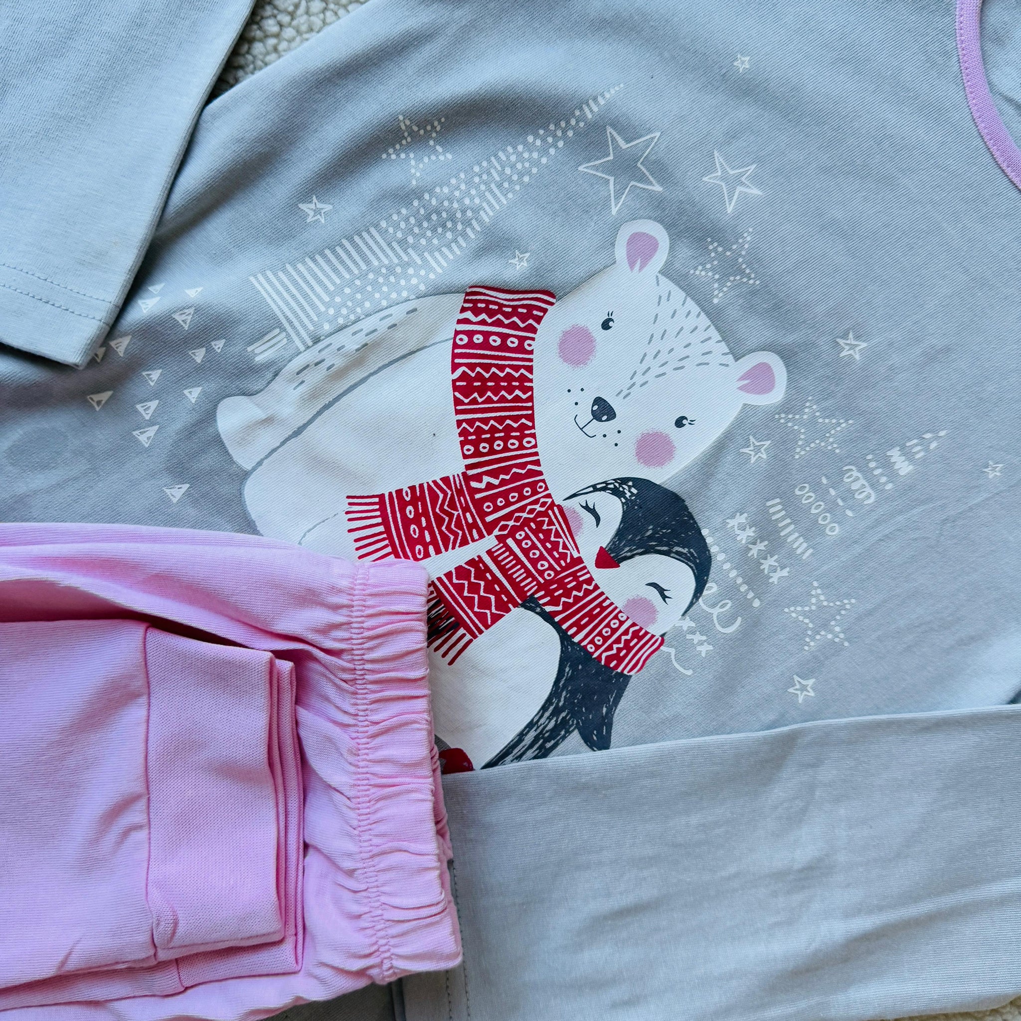 Penguin and White Bear Girly Pijama Set