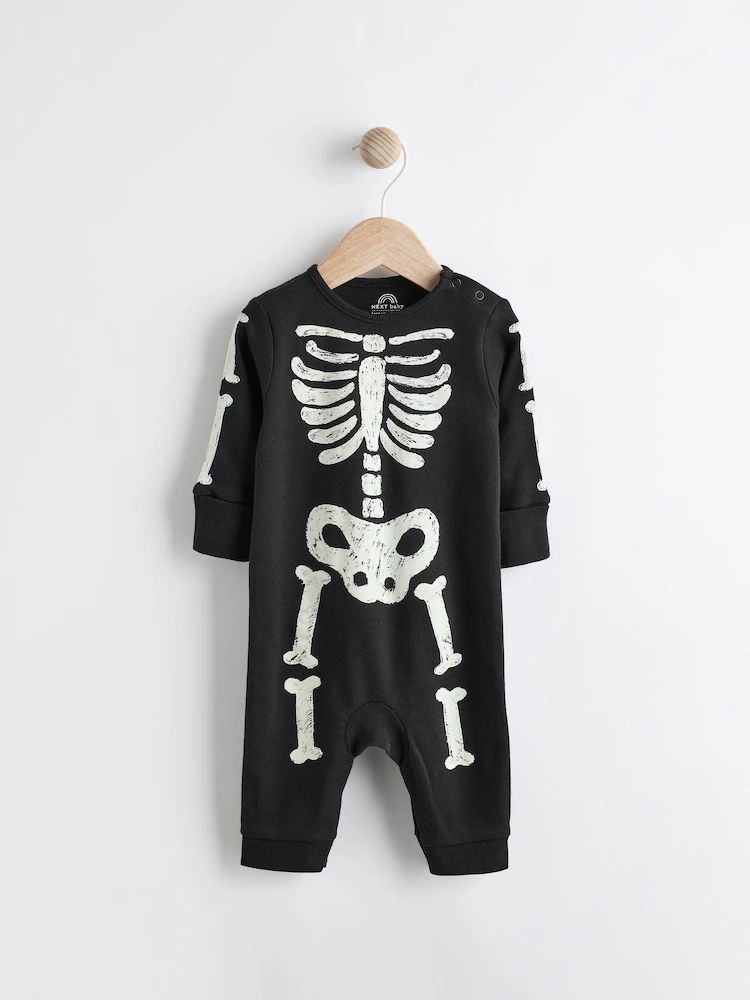 Black Skeleton Baby Sleepsuit