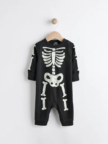 Black Skeleton Baby Sleepsuit