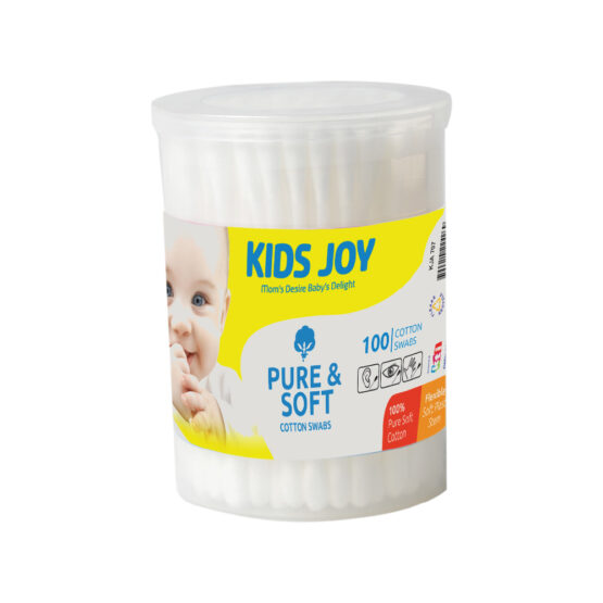 Kids Joy Cotton Buds Plastic Cannister (100pcs)